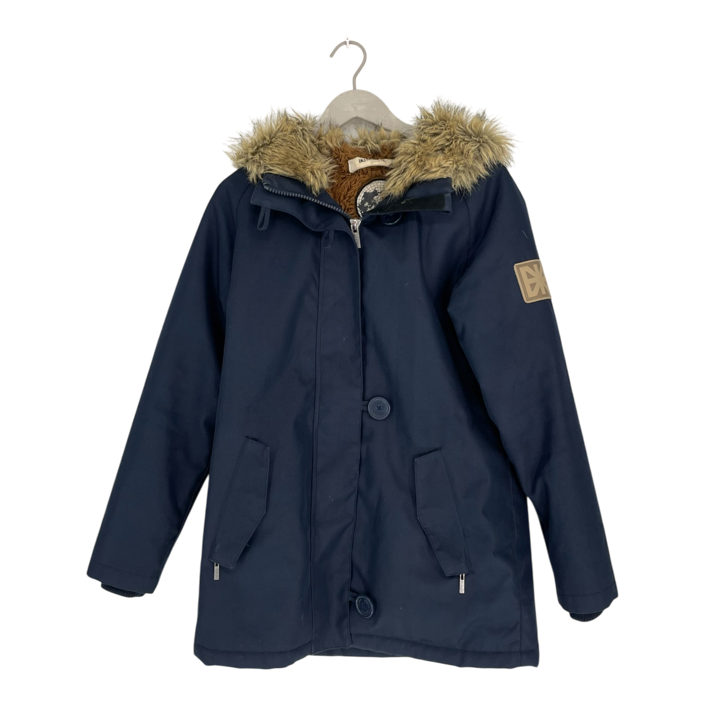 Makia winter parka jacket, blue | man XS