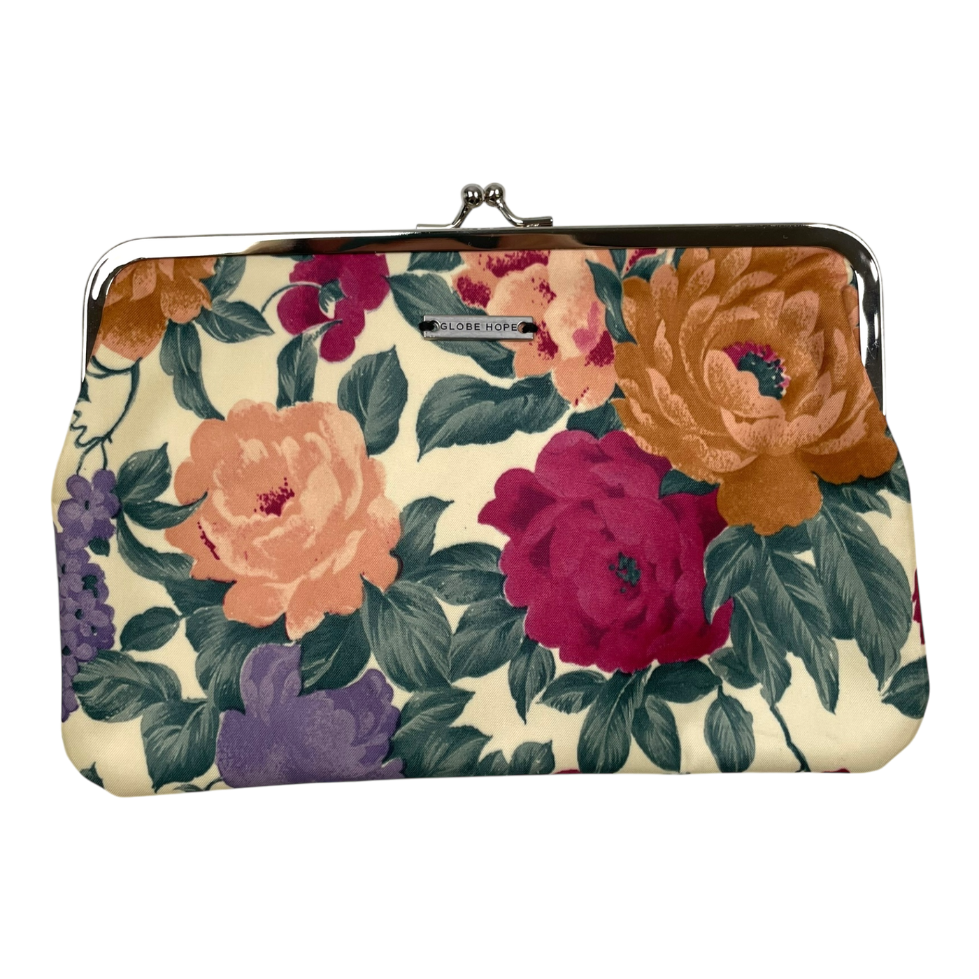 Globe Hope clasp pouch, flowers