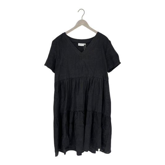 Nakoa linen layered dress, black | woman XL