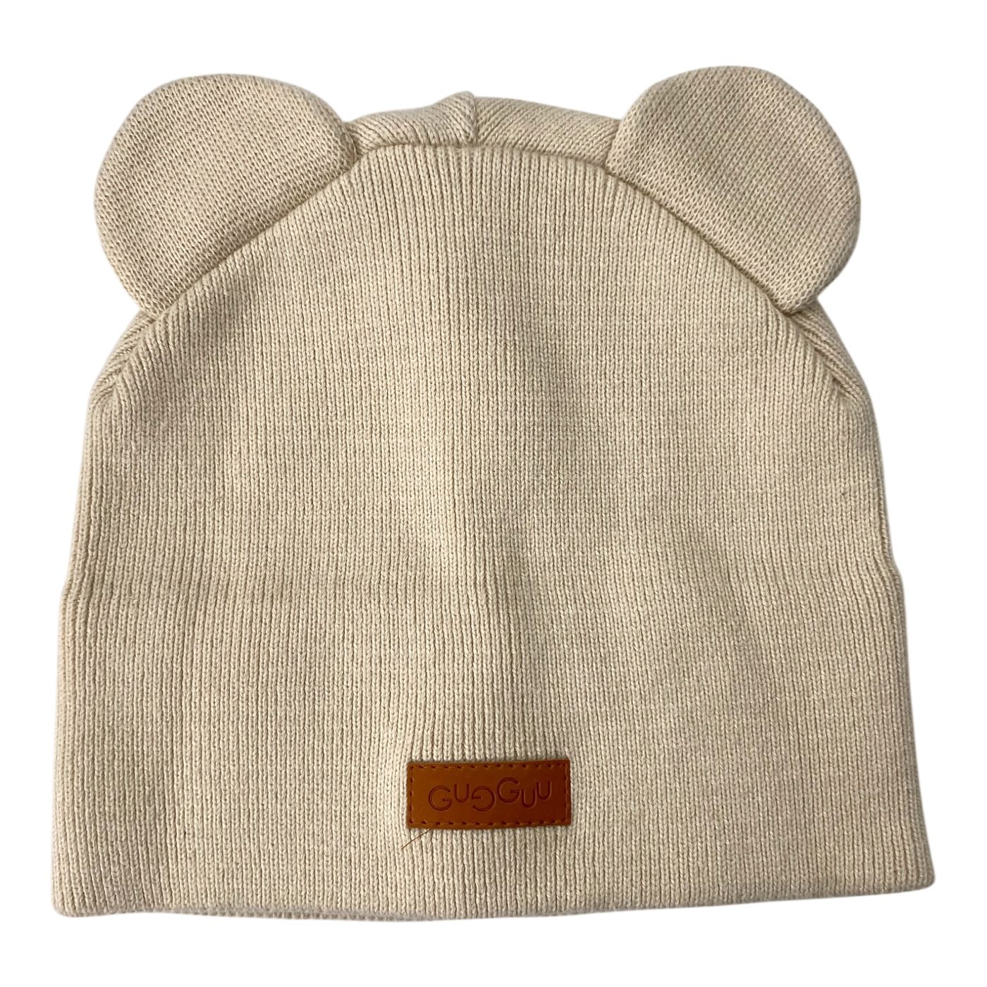 Gugguu cotton knitted beanie with ears, wheat | 53cm