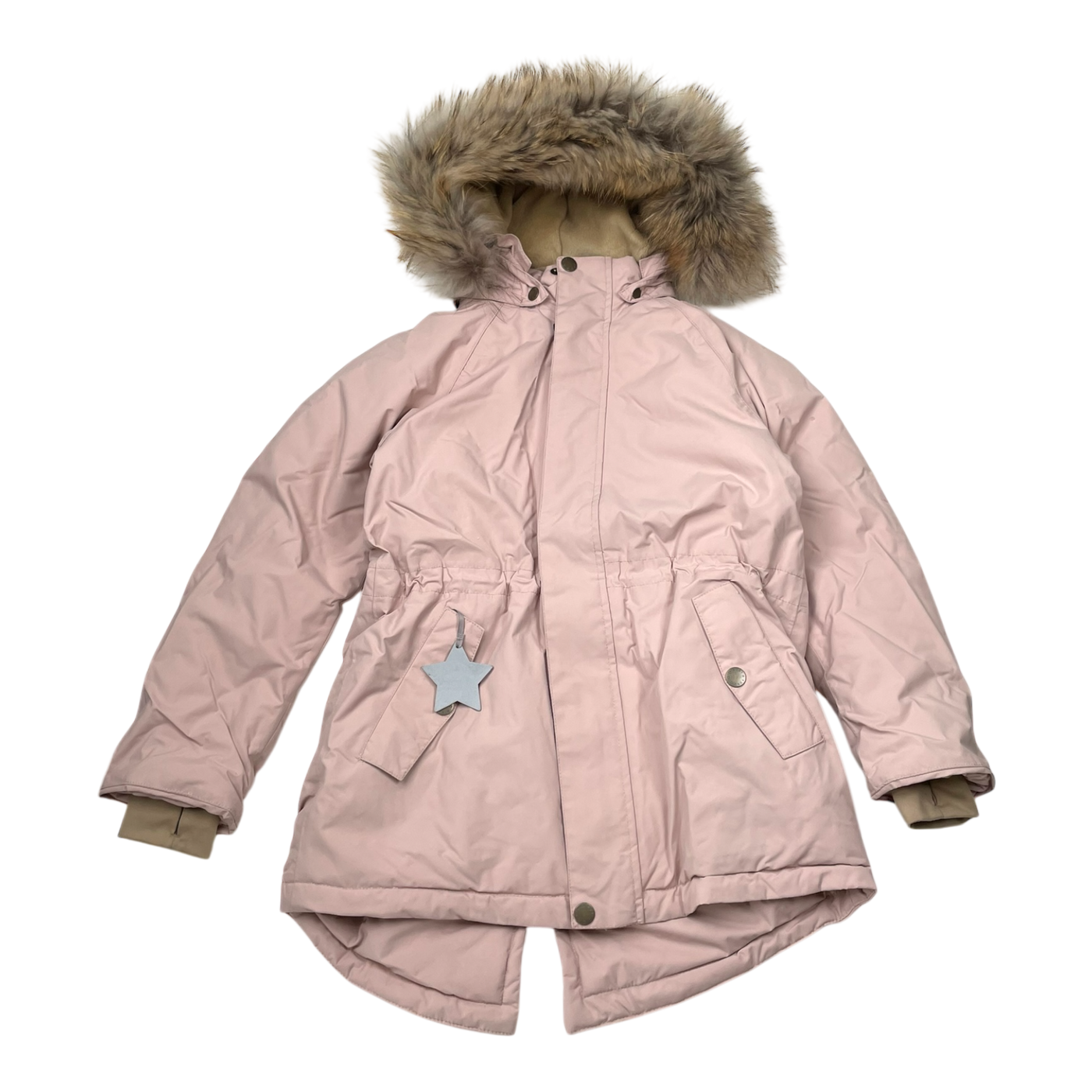 Mini A Ture matvikania fleece lined winter jacket fur, pink | 140cm