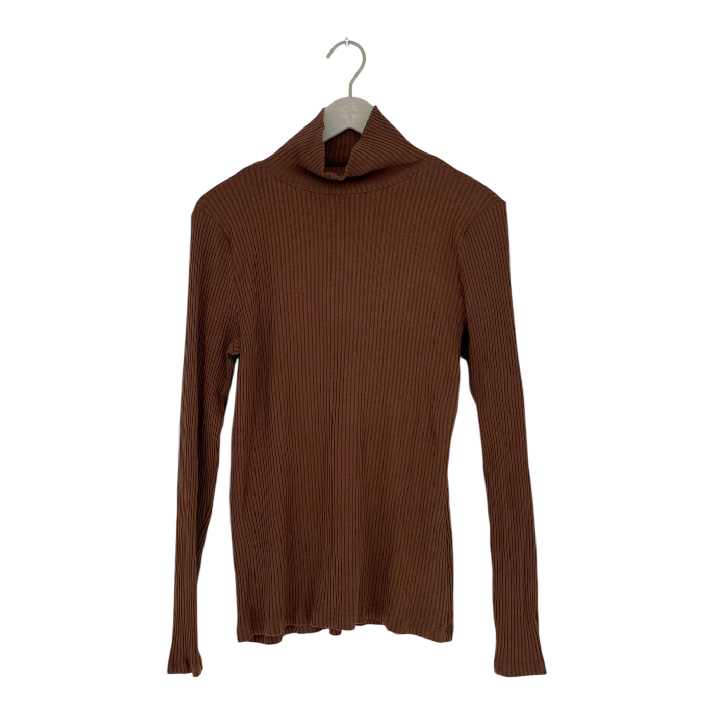 Riva Clothing turtleneck rib shirt, brown | woman XL