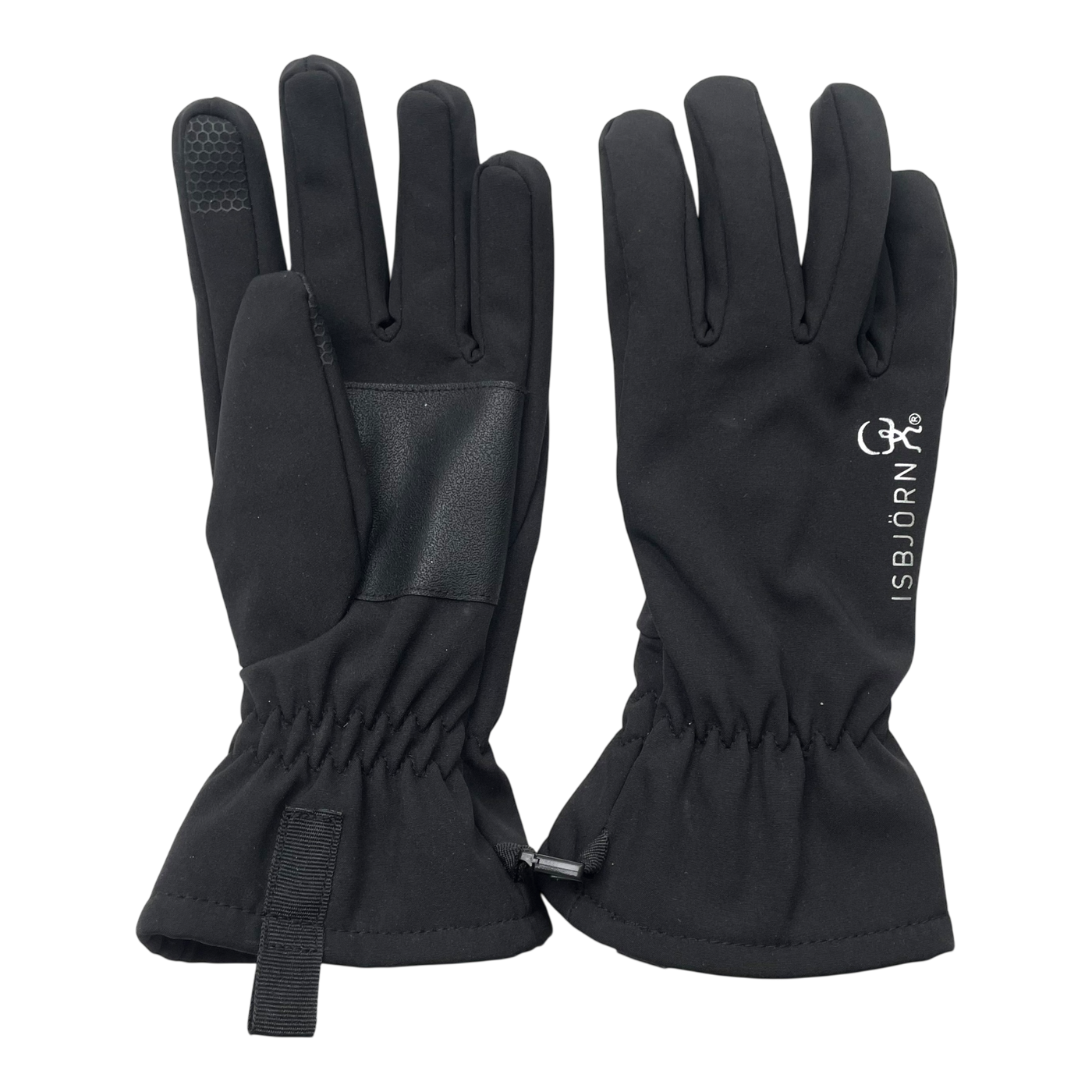 Isbjörn softshell gloves, black | 9-10y