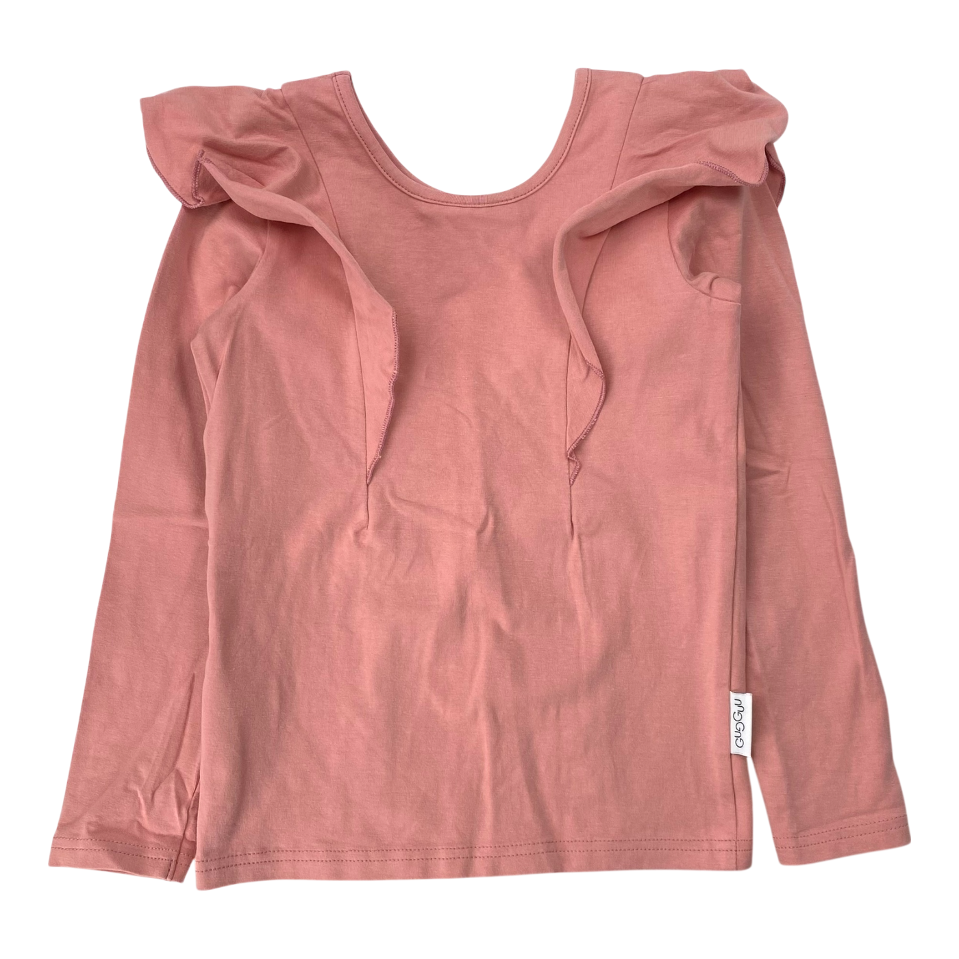 Gugguu frill shirt, salmon pink | 98cm