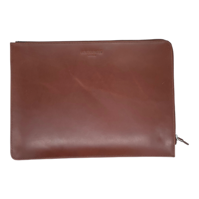 Holzrichter leather laptop sleeve, brown