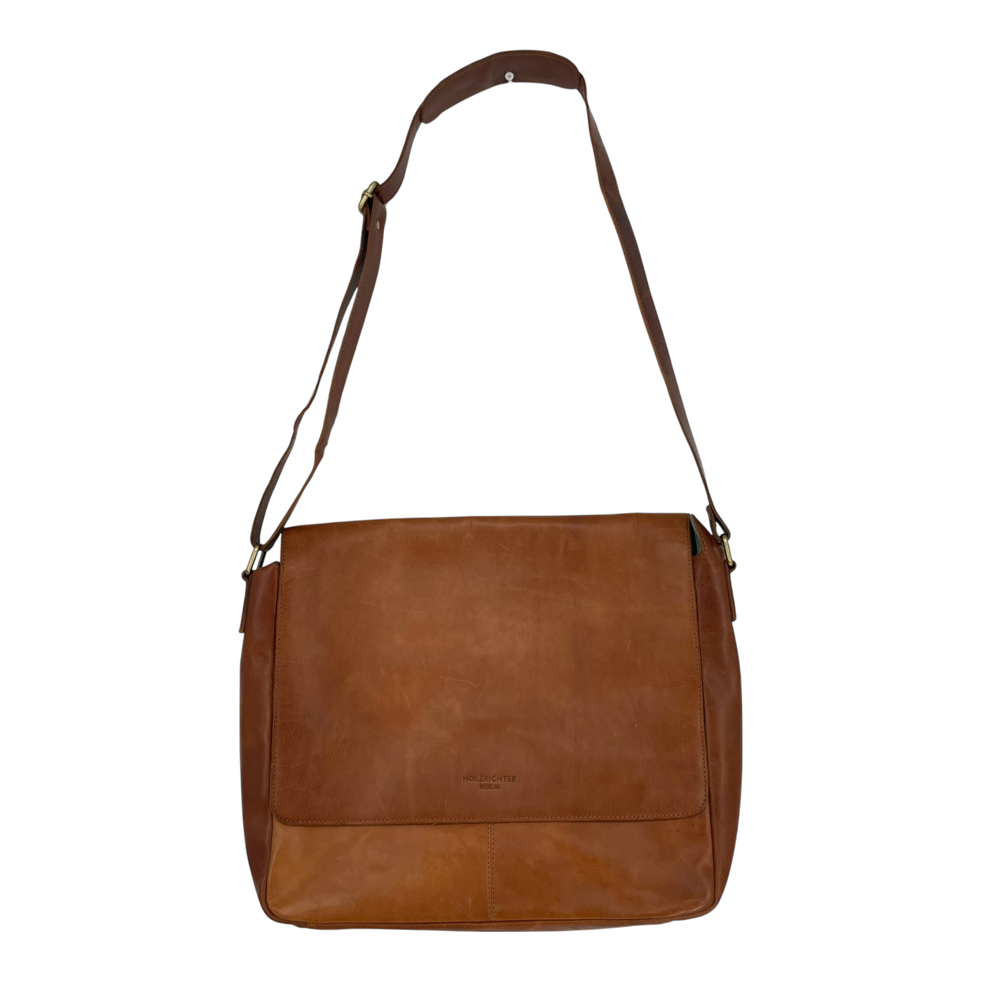 Holzrichter leather messenger bag, caramel
