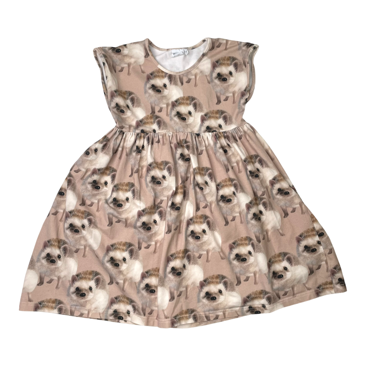 Metsola t-shirt dress, hedgehog | 134/140cm