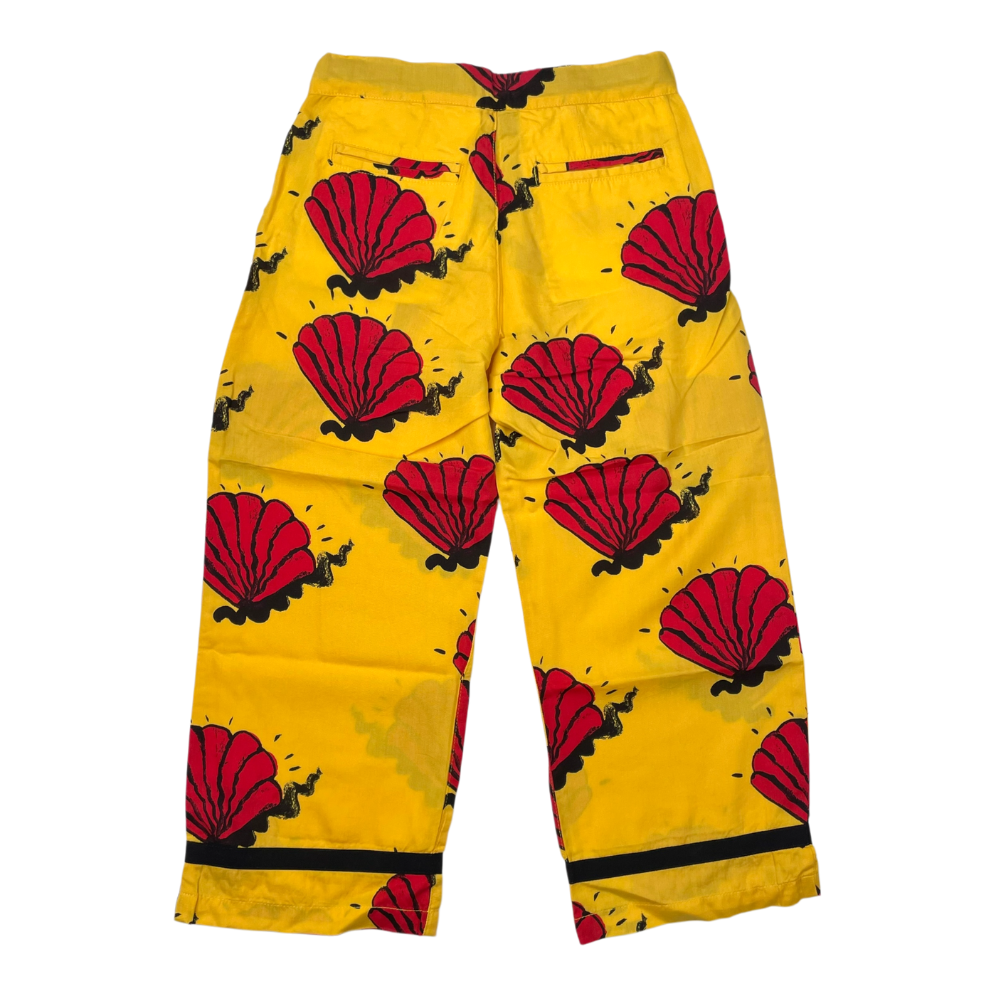 Mini Rodini woven pants, yellow & red | 116/122cm