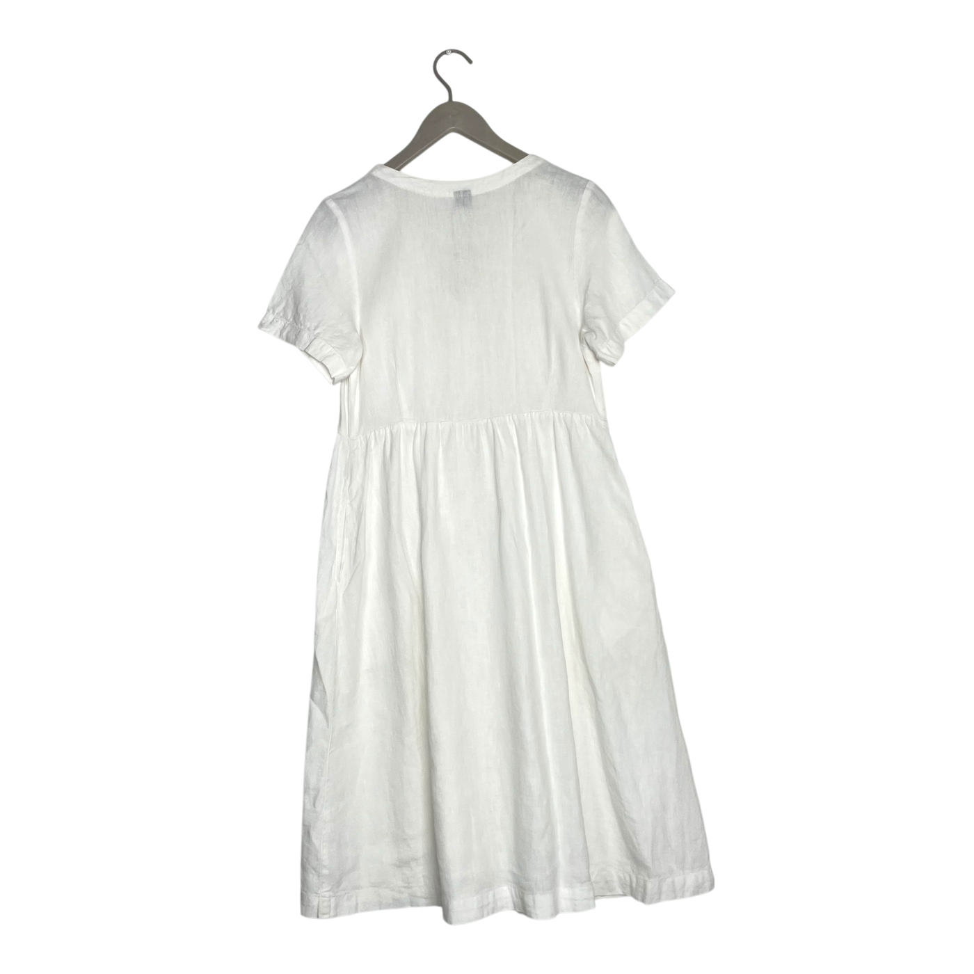 R-collection linen dress, white | woman XS