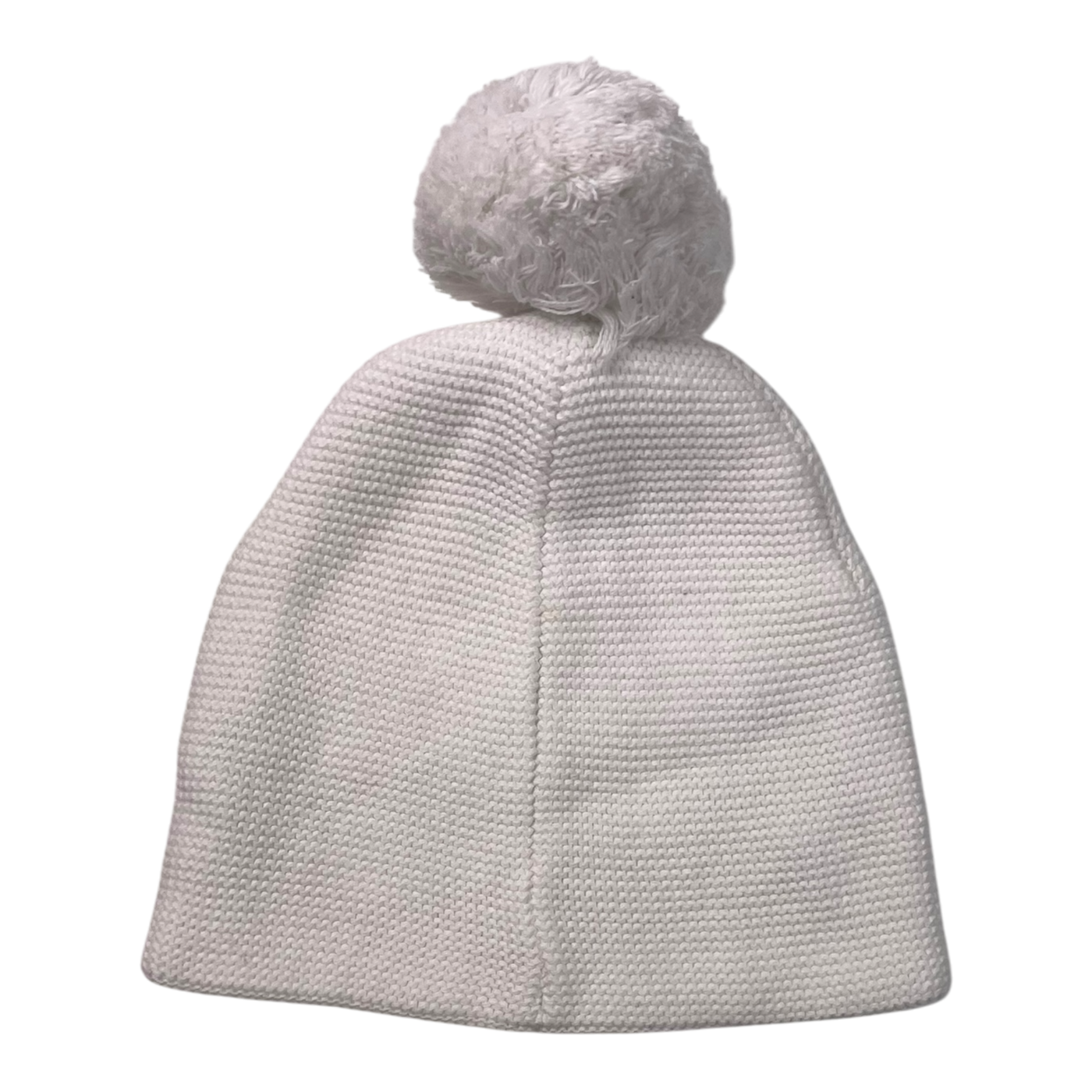 Metsola knitted cotton beanie with pom, white | 3-5y