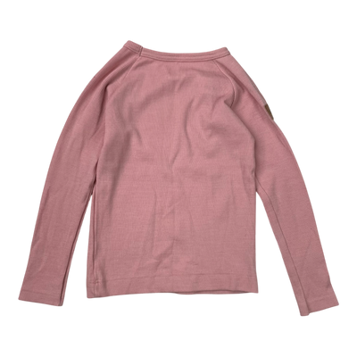 Metsola rib merino shirt, salmon pink | 104cm