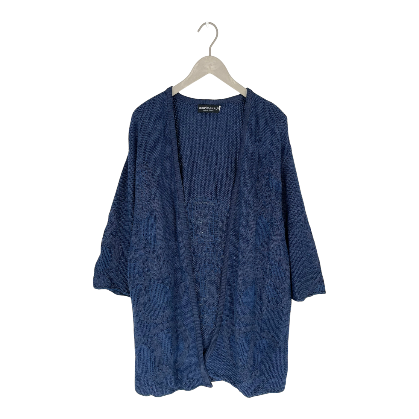 Marimekko linen mix vintage cardigan, blue | woman S