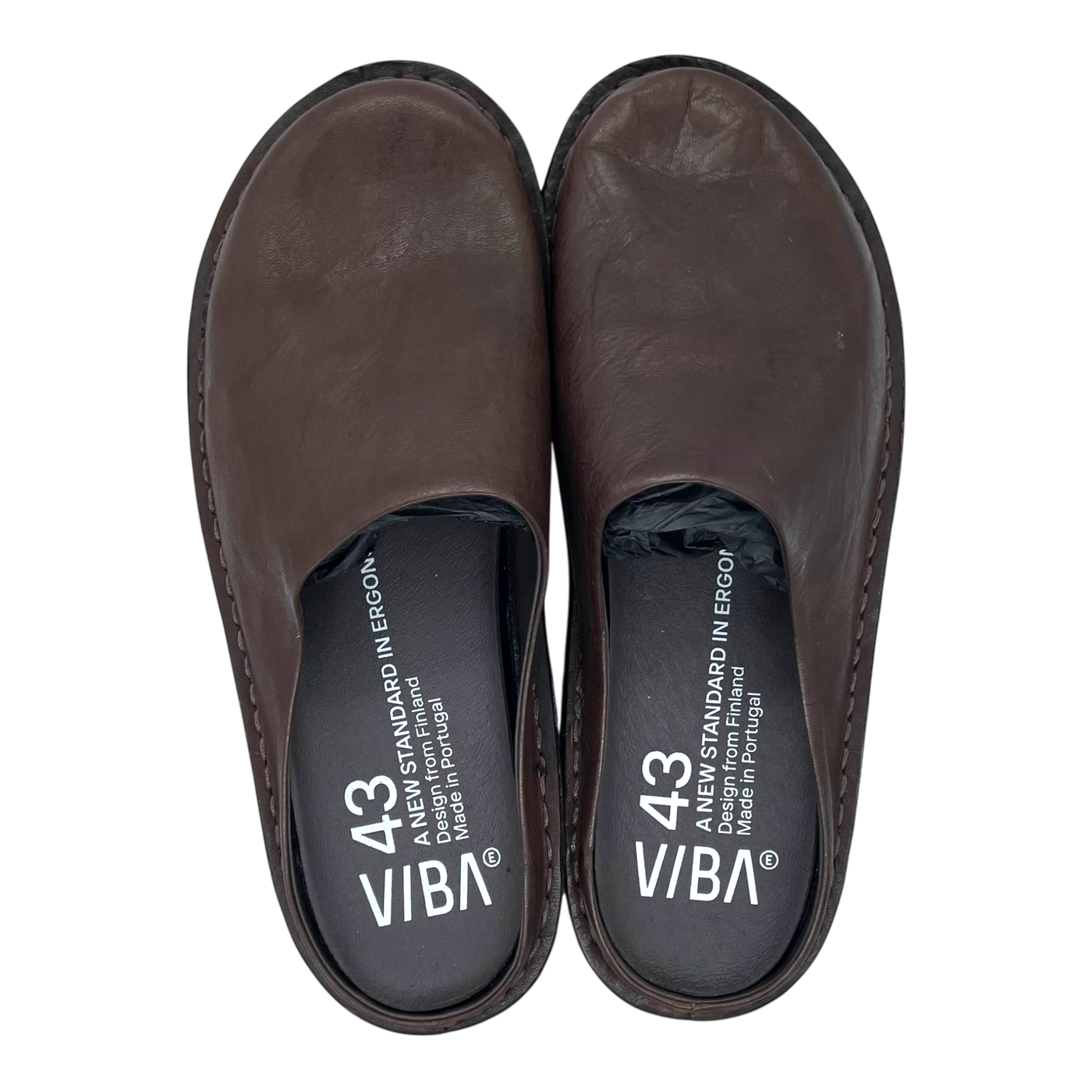 VIBAe Roma leather slippers, cocoa brown | 43