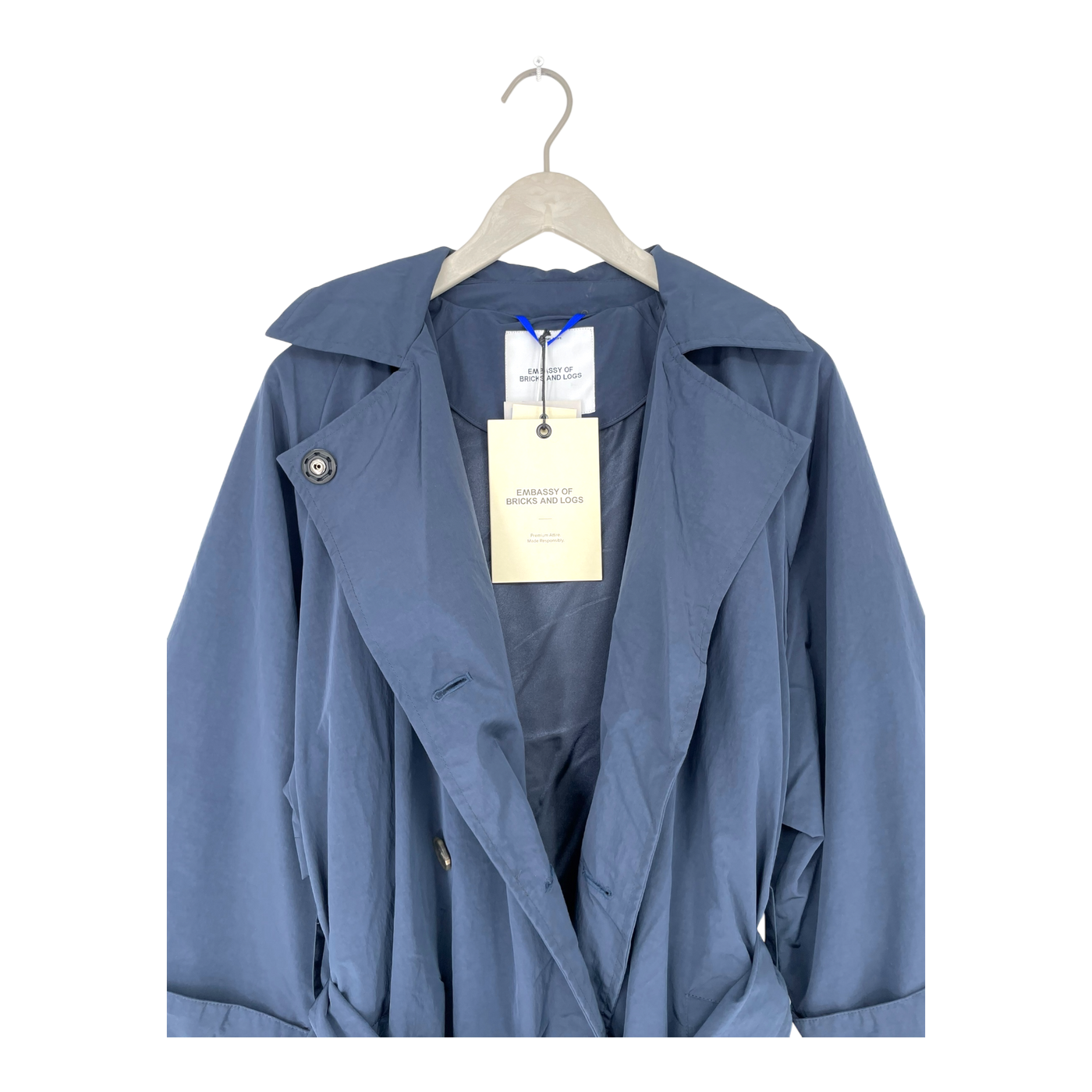 Embassy of Bricks and Logs kalvi trench coat, dark blue | woman S