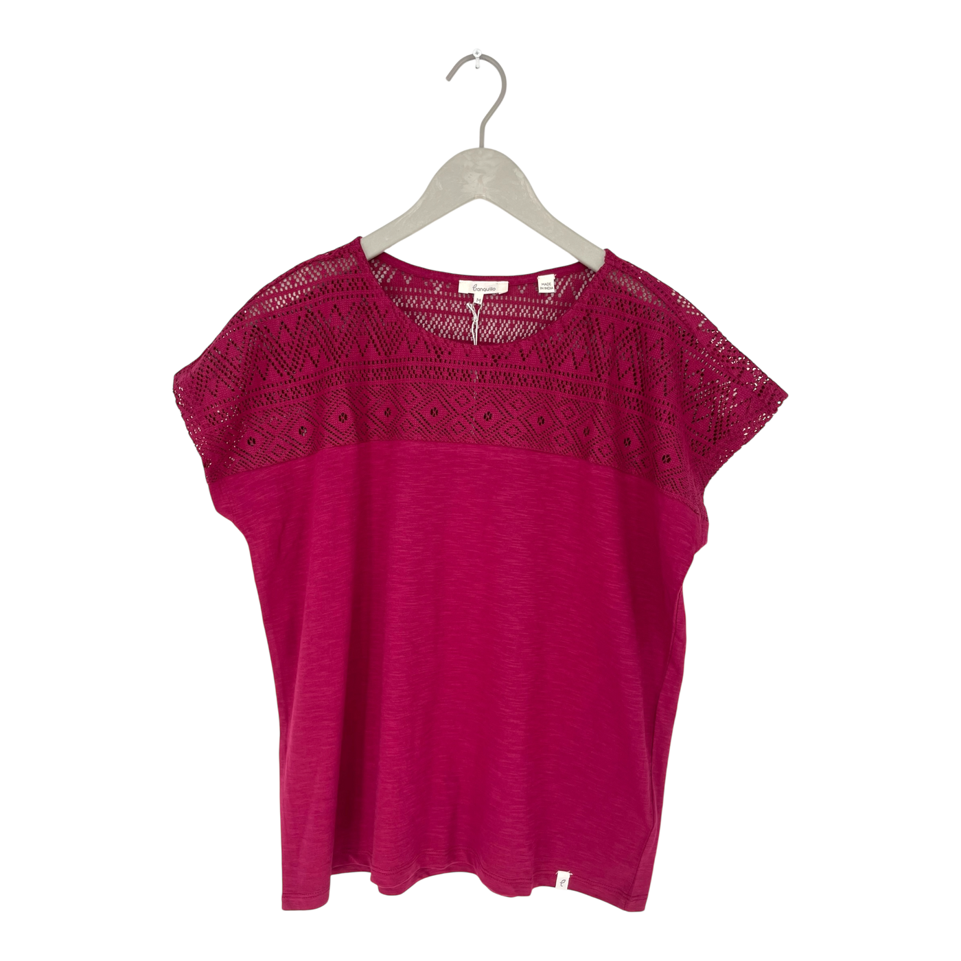 Tranquillo lace t-shirt, aniline red | woman M