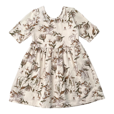 Kaiko dress, dried botany | 86/92cm