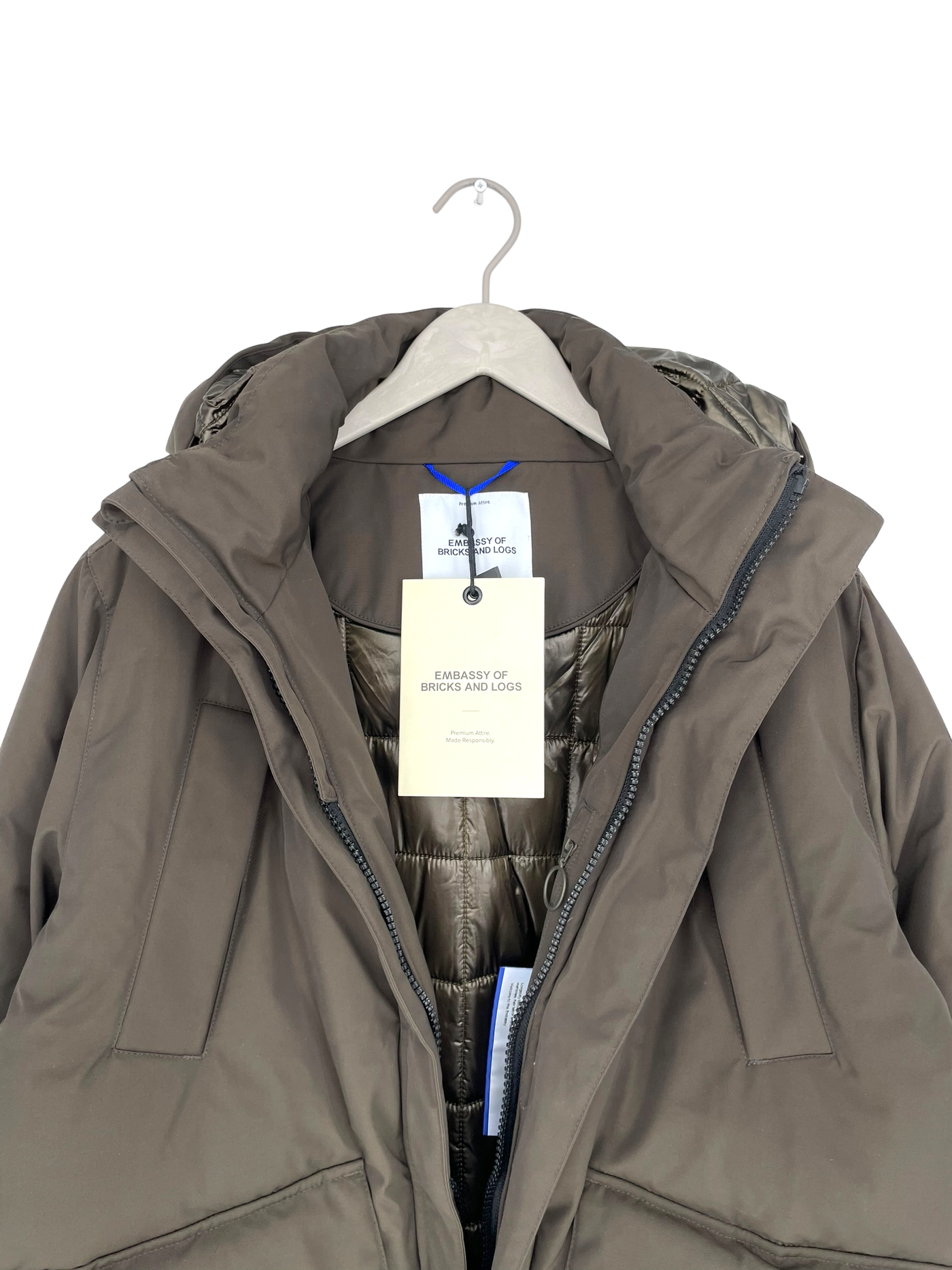 Embassy of Bricks and Logs haddock parka jacket, dark green | unisex L