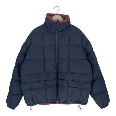 Embassy of Bricks and Logs quilted puffer jacket, dark navy | unisex L