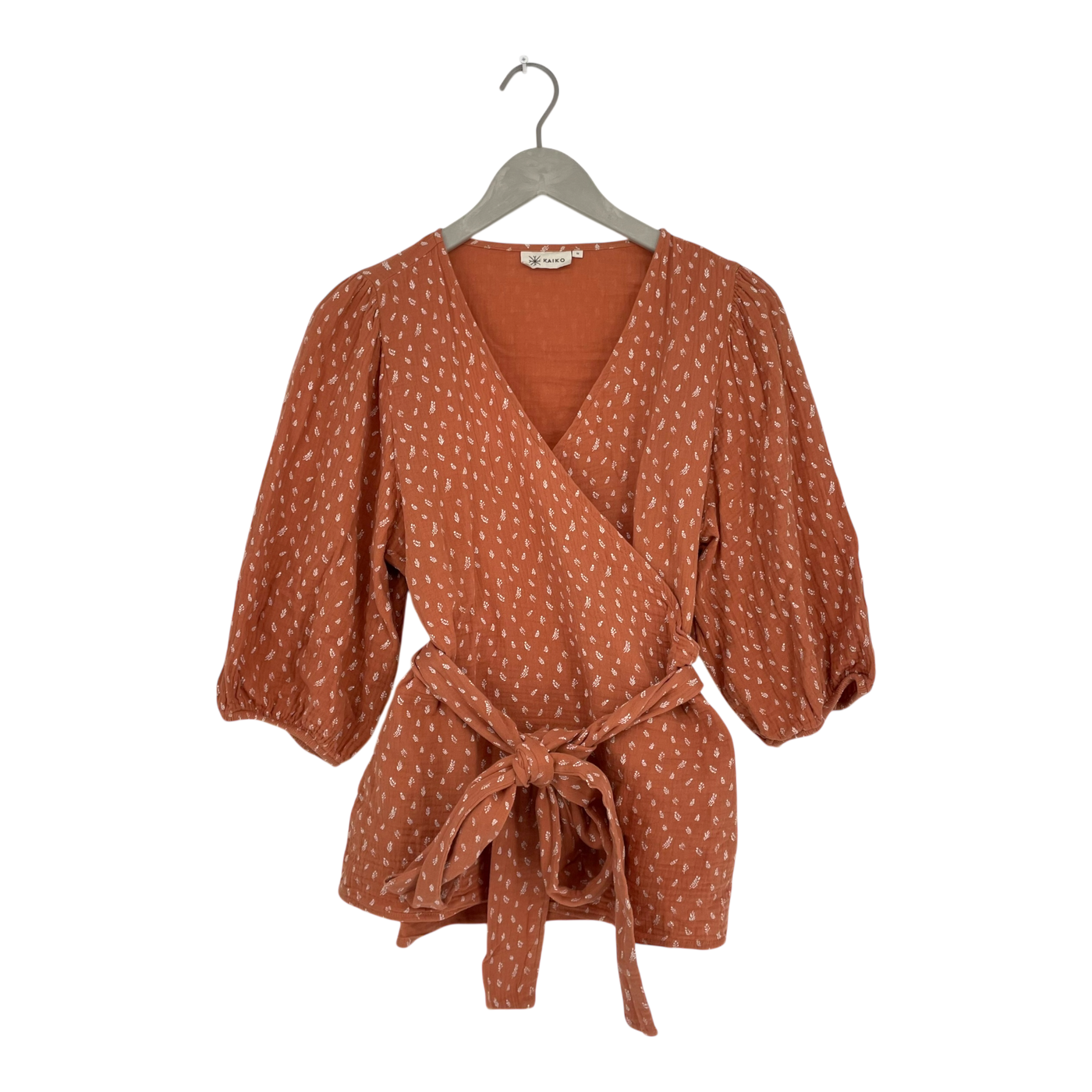 Kaiko muslin wrap blouse, vintage leaf | woman M