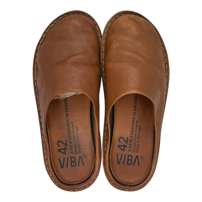 VIBAe Roma leather slippers, cognac brown | 42