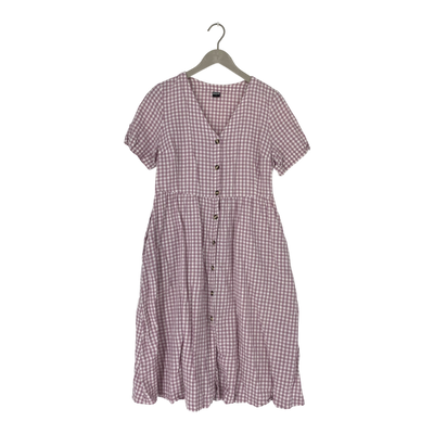 R-Collection woven frill dress, checkered lavender | woman S