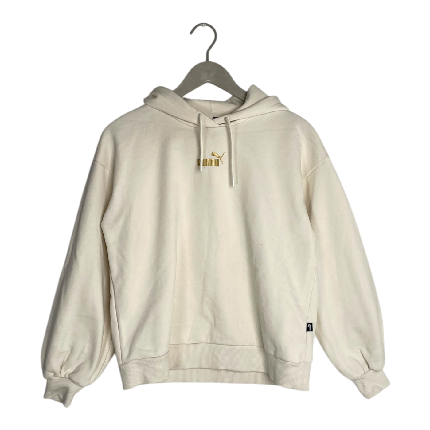 Puma sweat cropped hoodie, cream | woman XS