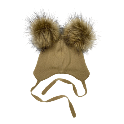 Gugguu merino beanie and mittens set, beige | 1-3y