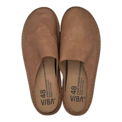 VIBAe Roma leather slippers, fawn tan | 48