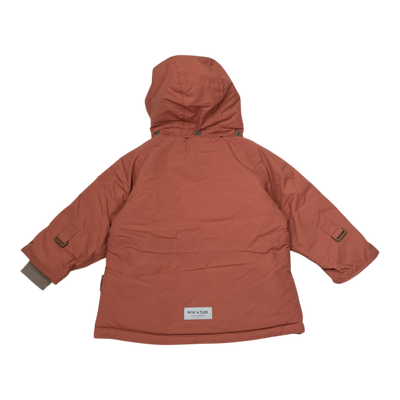 Mini A Ture matwally fleece lined winter jacket, coral pink | 80cm