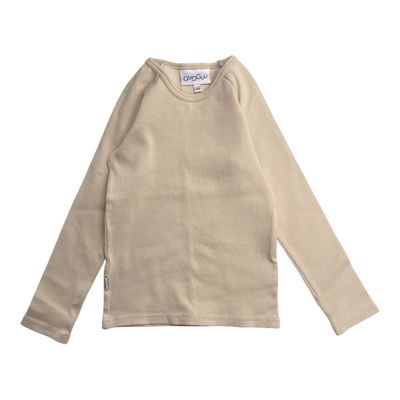 Gugguu rib shirt, wheat | 110cm