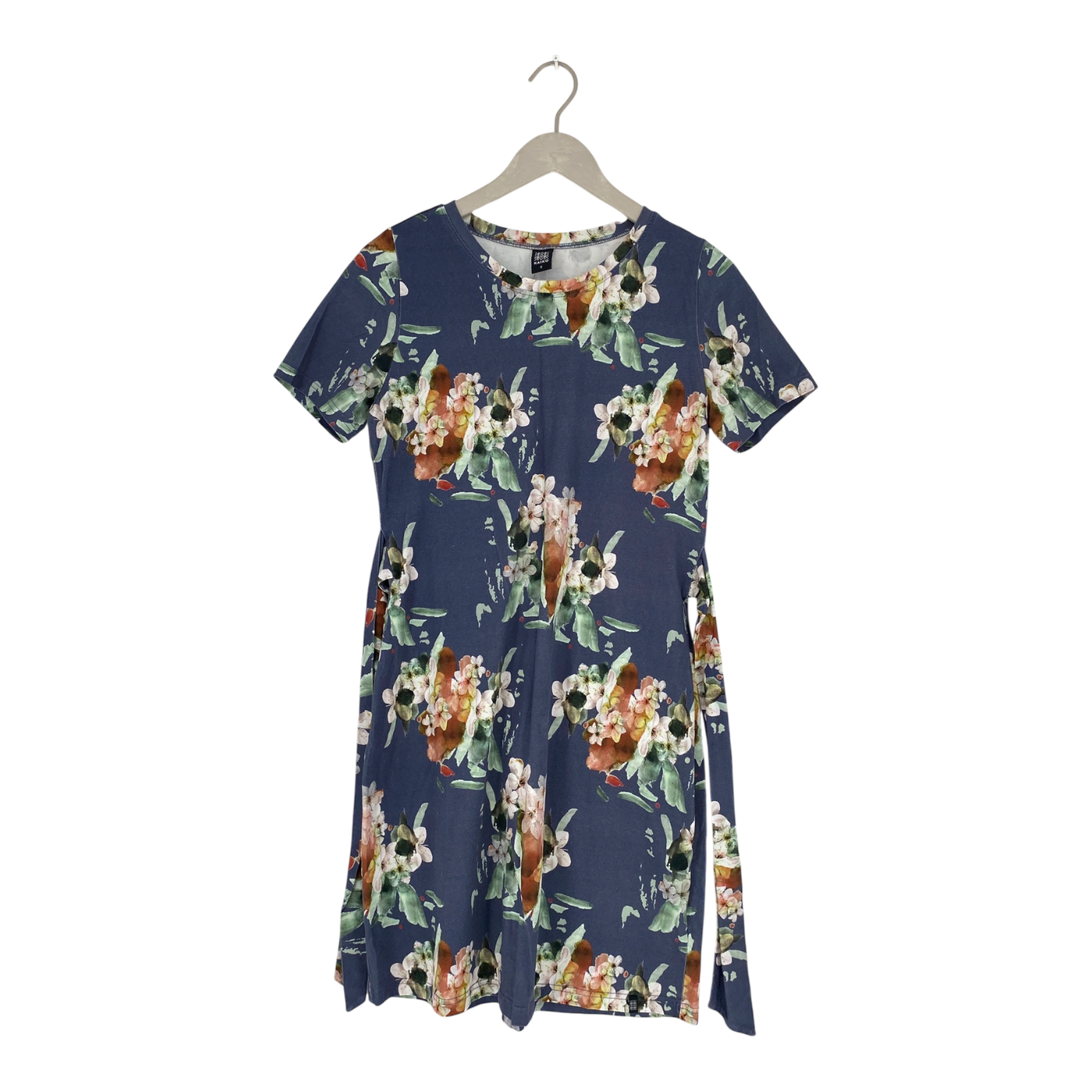Kaiko t-shirt belted dress, blue blossom | woman S