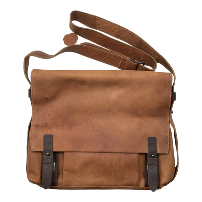 Harold's Bags leather antic heritage messenger bag L, nature