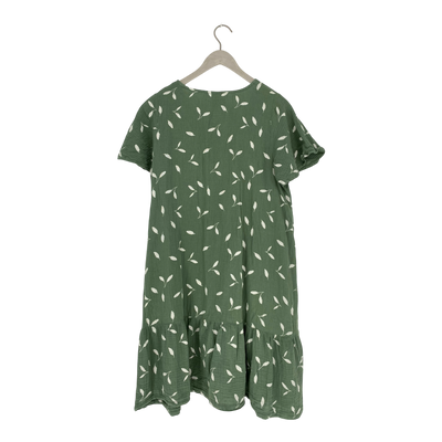 Kaiko muslin frill button dress, leaf | woman M