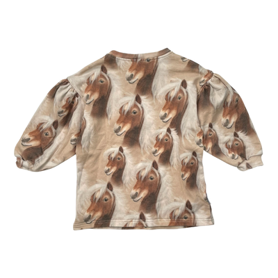 Metsola puff sweatshirt, horses | 86/92cm