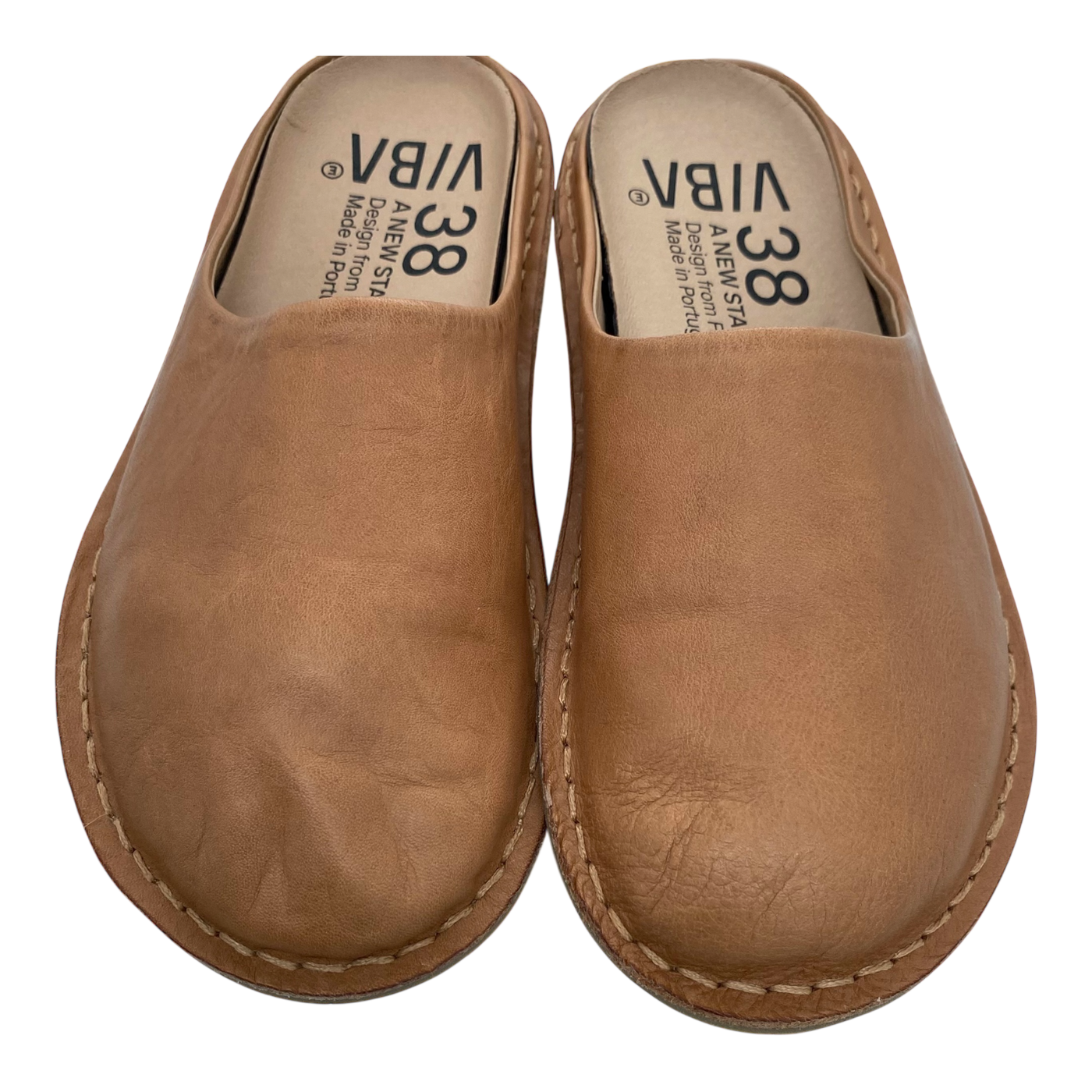 VIBAe Roma leather slippers, fawn tan | 38