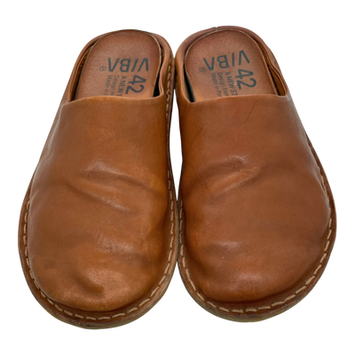 VIBAe Roma leather slippers, cognac brown | 42