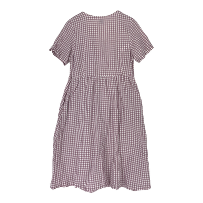 R-Collection woven frill dress, checkered lavender | woman S
