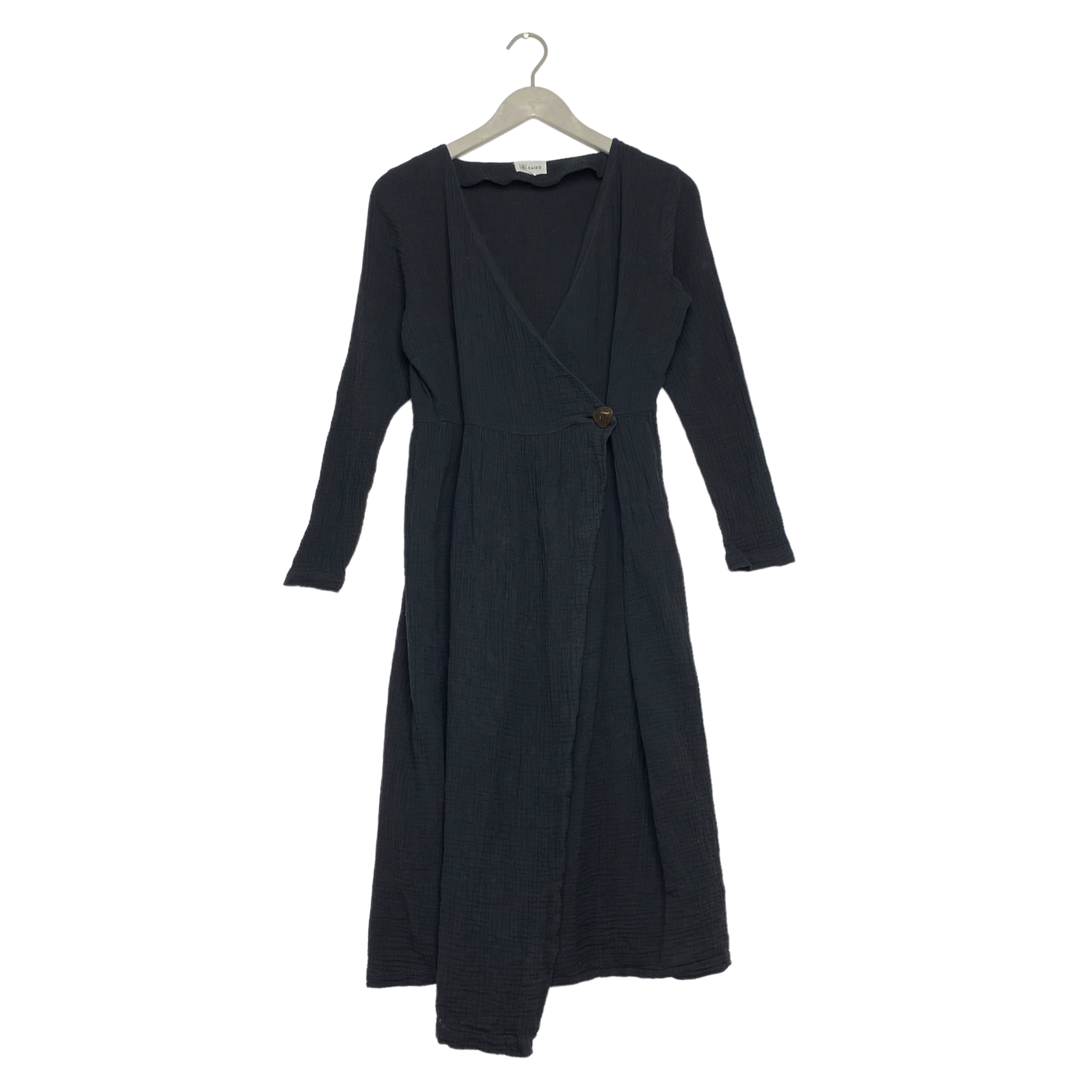 Kaiko muslin wrap dress, black | woman XS