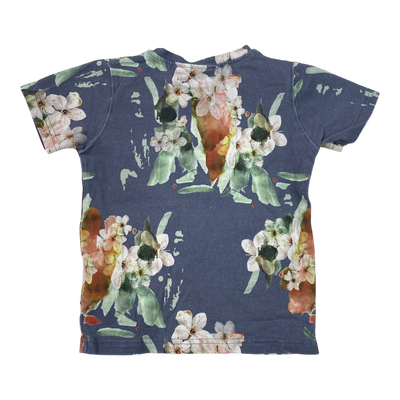 Kaiko pocket t-shirt, blue blossom | 98/104cm