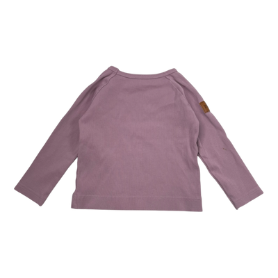 Metsola rib shirt, mauve | 86cm