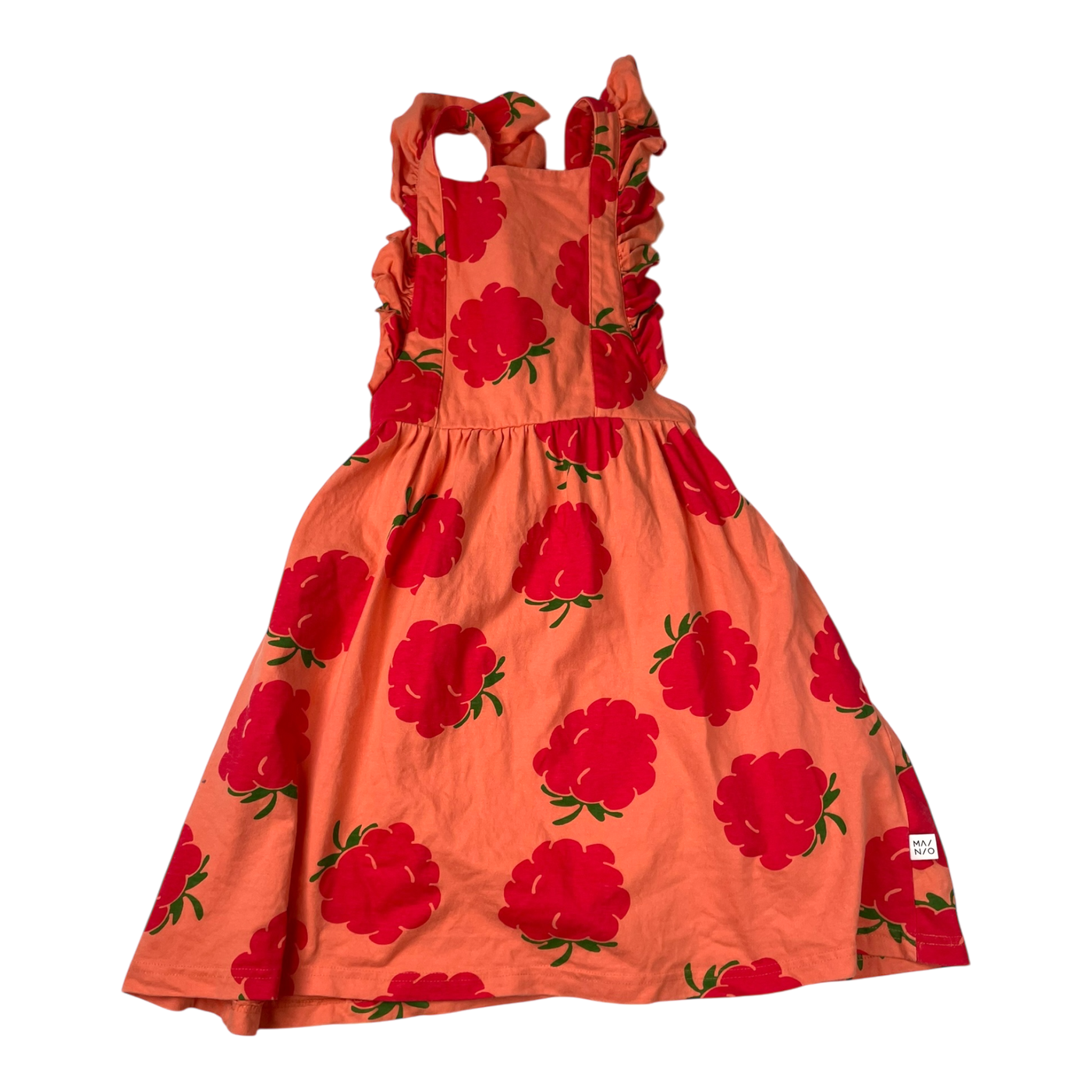 Mainio ruffle dress, strawberry | 134/140cm