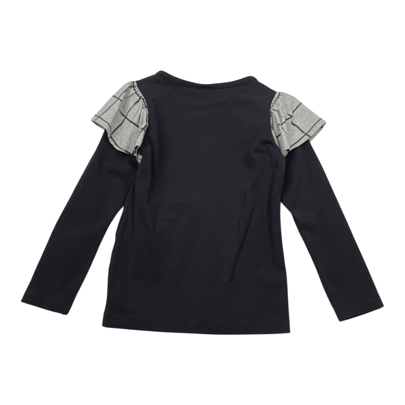 Papu frill shoulder shirt, black | 98/104cm