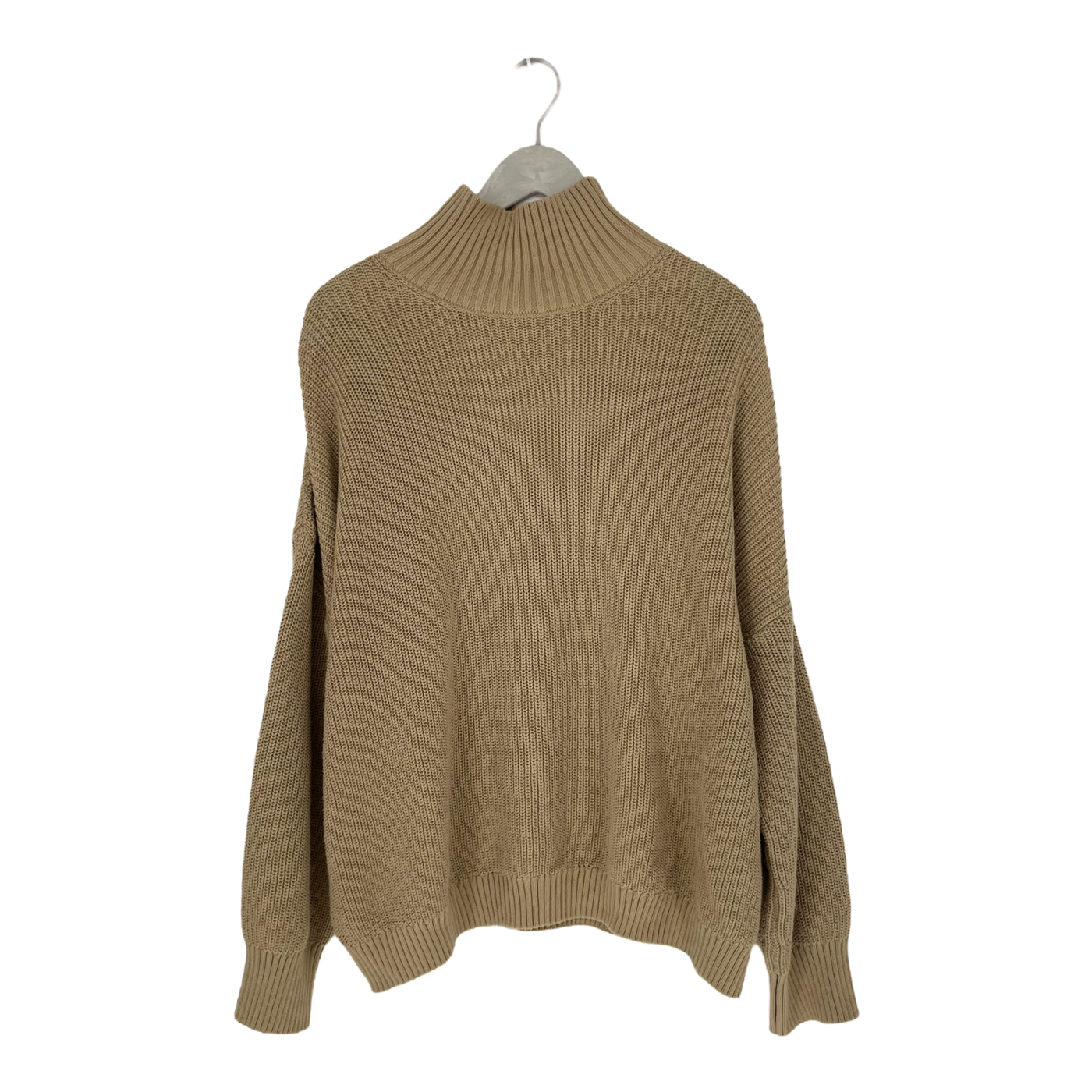 Simple folk knitted sweater, wheat | woman S