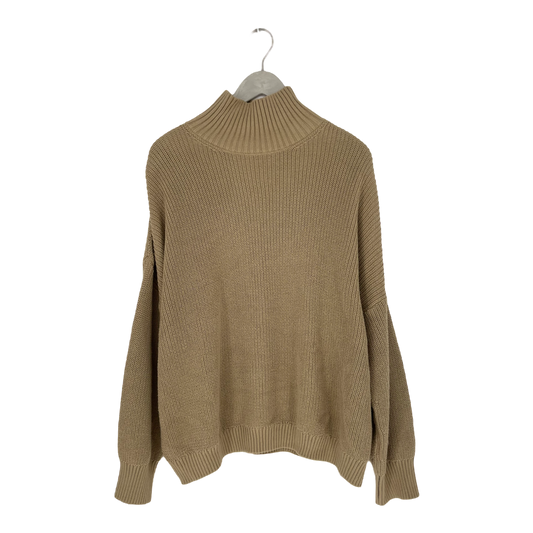 Simple folk knitted sweater, wheat | woman S