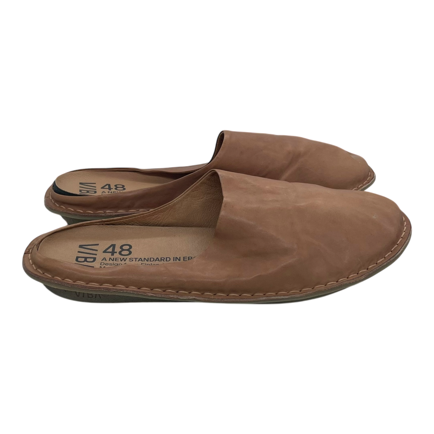 VIBAe Roma leather slippers, fawn tan | 48