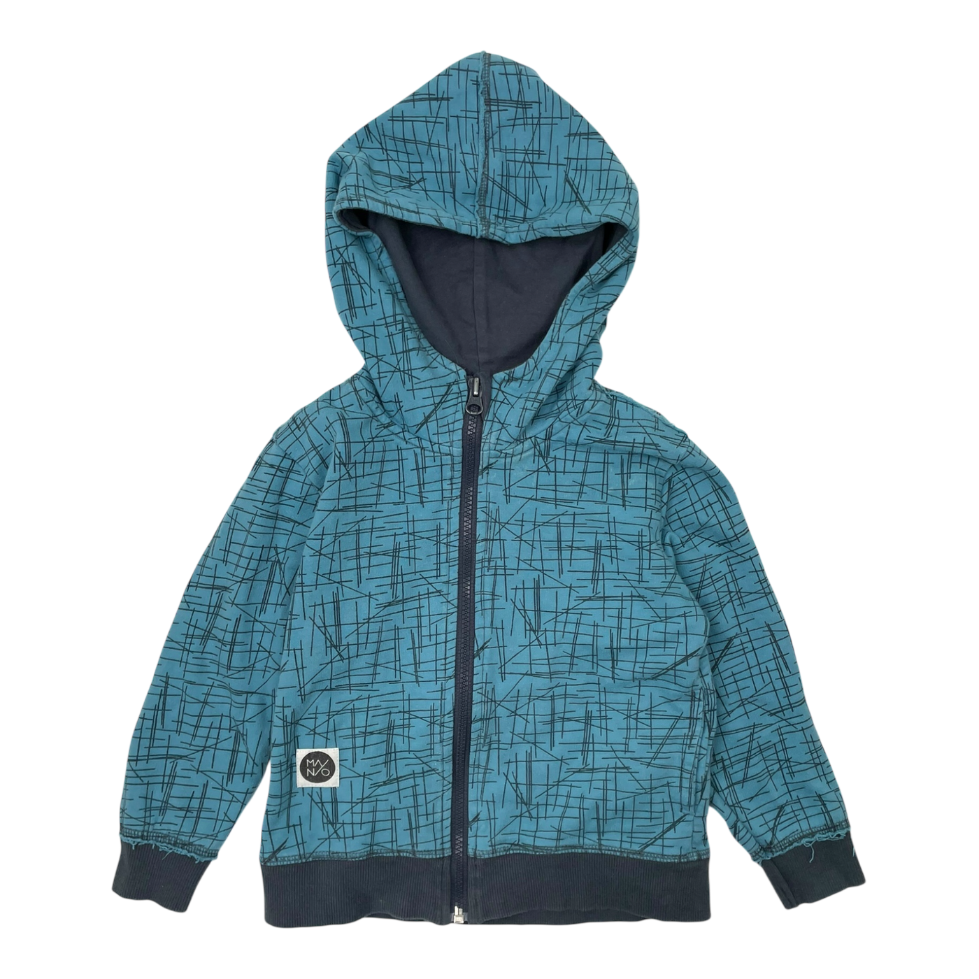 Mainio hoodie, blue and grey | 98/104cm