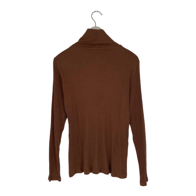 Riva Clothing turtleneck rib shirt, brown | woman XL