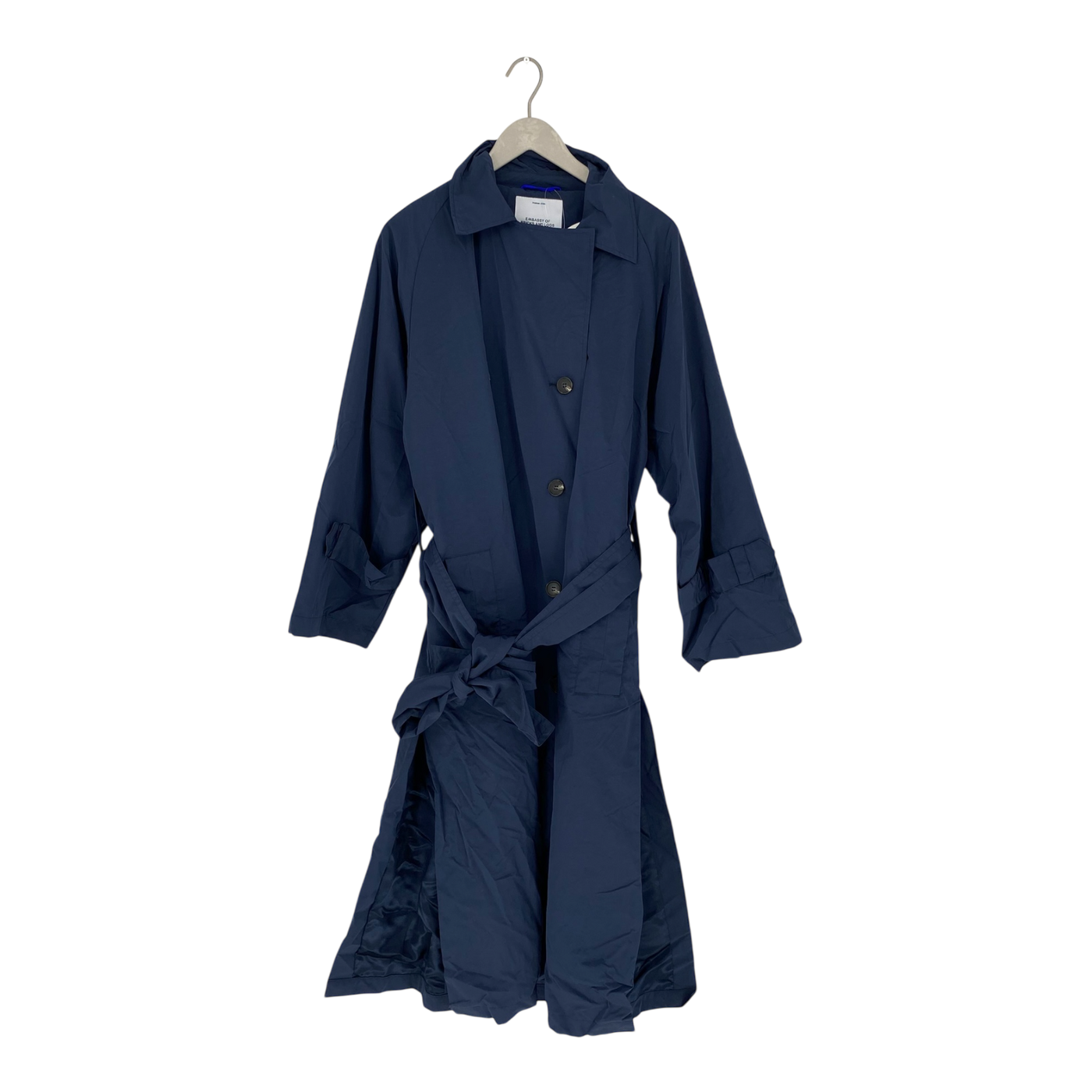 Embassy of Bricks and Logs kalvi trench coat, navy blue | woman M
