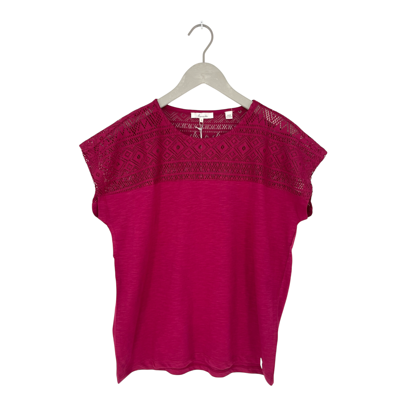 Tranquillo lace t-shirt, aniline red | woman S