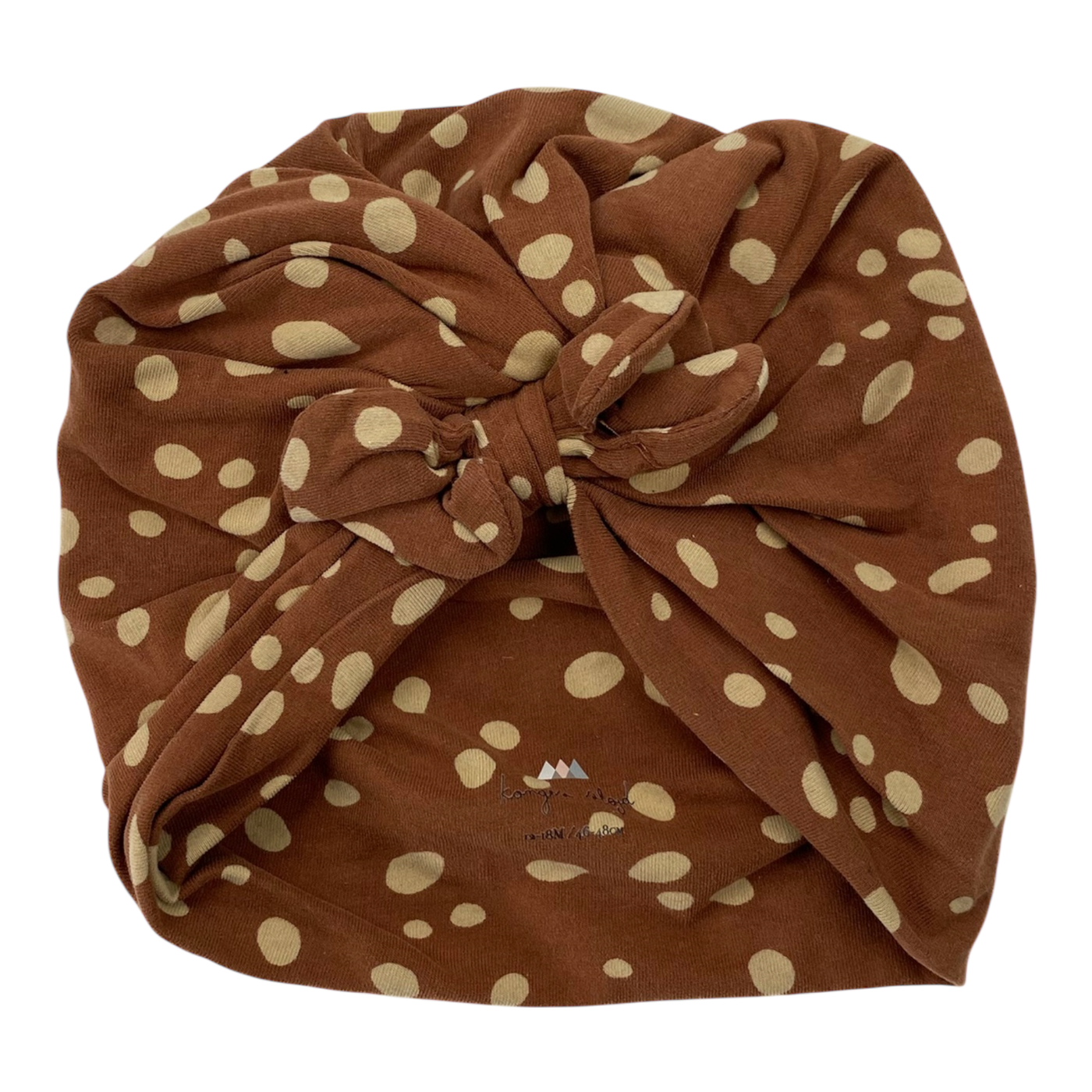 Konges Sløjd tricot bow beanie, dots | 12-18m